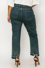 Artemis Vintage Plus Size High Rise Stretch Jeans - Olive